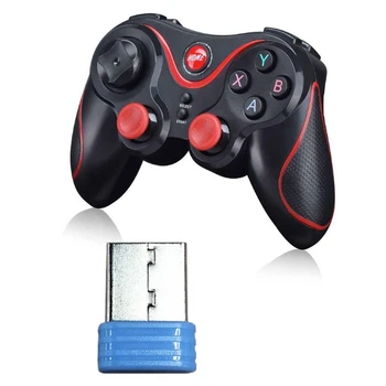 1 Adet Adaptörü USB Alıcısı Bluetooth Kablosuz Gamepad Konsolu Dongle T3 / YENİ S5 (Kırmızı) Oyun Denetleyicisi