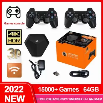 4K HD Oyun Kutusu video oyunu Konsolu İçin Kablosuz Oyun Klavyeler İle PS1 / Klasik Retro 15000+ Oyun Konsolu Ekran TV Projektör