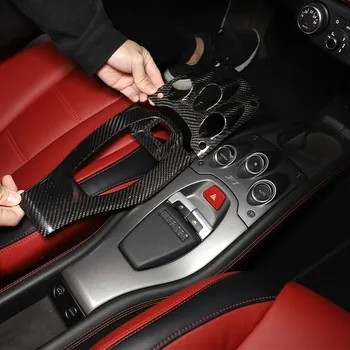 Ferrari 458 2011-2016 için Gerçek Karbon Fiber Araba Merkezi Konsol Vites panel dekorasyon Çıkartmaları Araba İç Aksesuarları