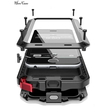 Iphone 13 12 11 Pro Max Durumda Darbeye Dayanıklı Doom Zırh Metal Alüminyum telefon Su Geçirmez Kılıf iPhone 5 6 7 8 XR X XS MAX