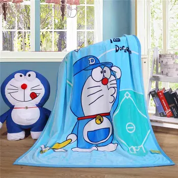 Karikatür Doraemon Atmak Battaniye Yetişkinler ve Bebek Rahat Peluş Polar Mercan Kadife Bulanık Battaniye Yatak Odası Klima Battaniye