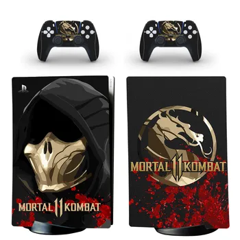 PS5 Dijital Edition Deri Sticker Çıkartma PlayStation 5 Konsol için Mortal Kombat Kapak ve Denetleyicileri PS5 Deri Sticker Vinil