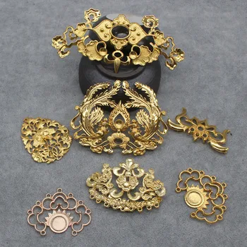 Taç Taban Malzemesi Antika DIY Firkete Kolye Altın Gümüş Renk Metal Alaşım Dekoratif Aksesuarları Takı Yapımı İçin