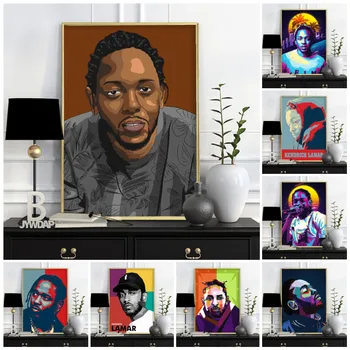 Tuval Boyama Kendrick Lamar Rap Hiphop Müzik Rapçi Posterler Ve Baskılar Bar Kulübü Modern Duvar Sanatı Resimleri Yatak Odası Ev Dekor