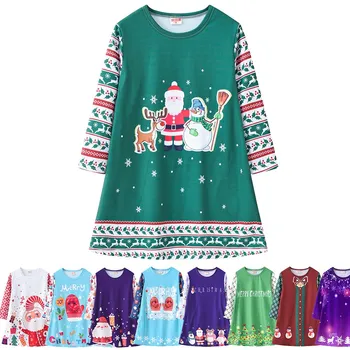 Çocuk Patenci Elbise Kız Kazak Noel Giysileri Çocuk Uzun Kollu T Gömlek Elbise Çocuklar Parti Noel Kıyafetleri Doğum Günü Giyim