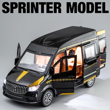 1: 24 Sprinter MPV Van Spint RV Alaşım Araba Döküm oyuncak araba Modeli Ses Ve ışık çocuk Oyuncak Koleksiyon doğum günü hediyesi