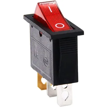 1 adet Rocker anahtarı 2-speed 15A/20A 250 V/125 V kırmızı ışık ile ON-OFF 3Pin Rocker pozisyon anahtarı geçmeli tip SPST