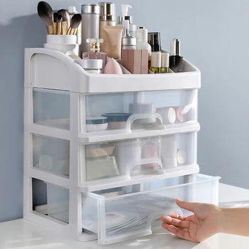 1 Adet saklama kutusu Çok Fonksiyonlu Masaüstü Dayanıklı Plastik Muhtelif Makyaj Kozmetik Çekmece Konteyner Organizatör Banyo Yatak Odası için