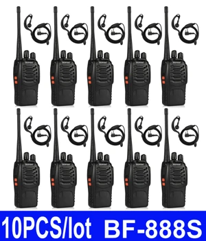 10 adet/grup BF-888S walkie talkie 888 s UHF 400-470 MHz Orijinal Baofengtwo yönlü radyo alışveriş merkezleri için