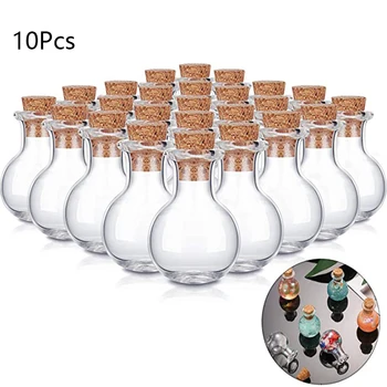 10 adet Mini Cam Şişeler Temizle Sürüklenen Şişeler Küçük Dileğiyle mantarlı şişeler Tıpalar Düğün Doğum Günü Partisi İçin Dıy El Sanatları