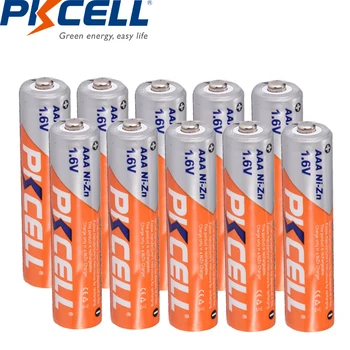 10 Adet PKCELL 1.6 V 900mWh Nikel-Çinko Ni-Zn AAA şarj edilebilir pil NIZN Şarj Edilebilir Batteria İçin dijital kamera El Feneri Oyuncak