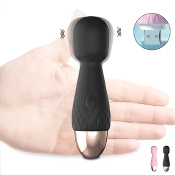10 Modları Güçlü Titreşim Mini Vibratör Usb Şarj El AV Sihirli Değnek Vibratör Klitoris Stimülatörü Seks Oyuncakları Kadınlar için
