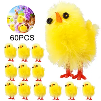 12/24 adet/grup Simülasyon Paskalya Civciv Mini Güzel Yapay Tavuk Ev Dekorasyon Oyuncaklar Peluş Tavuk paskalya hediye Çocuklar için