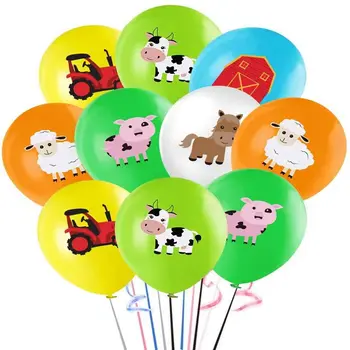 12 Adet Çiftlik Hayvan Balonlar 12 inç Sığır Koyun horseLatex Balonlar Çocuklar için Bebek Duş Doğum Günü Partisi Malzemeleri Süslemeleri