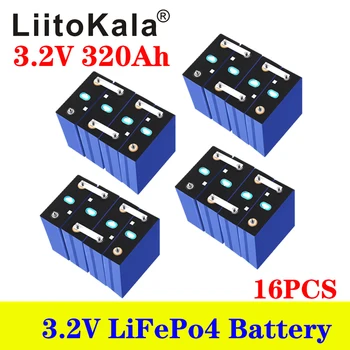 16 adet LiitoKala 3.2 V 320Ah 280Ah lifepo4 elektrikli araç RV güneş depolama sistemi şarj edilebilir pil 12V 24V pil paketi
