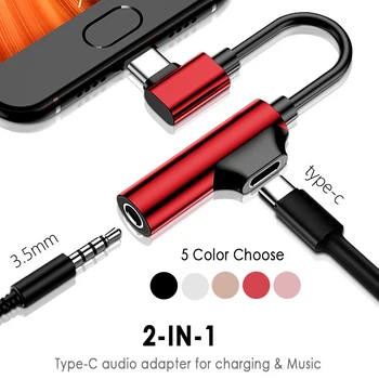 2 İn 1 Tip C 3.5 mm AUX Adaptörü USB C 3.5 Fiş Kulaklık Jakı 3 5 Splitter Kulaklık Ses Dönüştürücü Xiaomi 10 LG