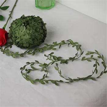 20 Metre İpek Yaprak Şeklinde El Yapımı Yapay yeşil Yapraklar Düğün Dekorasyon İçin DIY Çelenk Hediye Scrapbooking Craft Sahte Çiçek