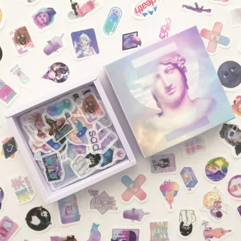 200 adet / paket vaporwave Dergisi Dekoratif kutu Çıkartmalar Scrapbooking Sopa Etiket Günlüğü Albümü Kırtasiye Retro kız Sticker