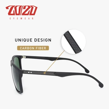 2020 Dikdörtgen Ultra Hafif Karbon Fiber Güneş Gözlüğü Erkekler Polarize Lens Sürüş güneş gözlüğü Kadın Spor UV400