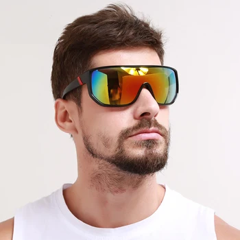 2020 yeni erkek moda Avrupa ve Amerika'da büyük kutu rüzgar spor gözlükler göz kamaştırıcı renk göz koruyucu güneş gözlüğü