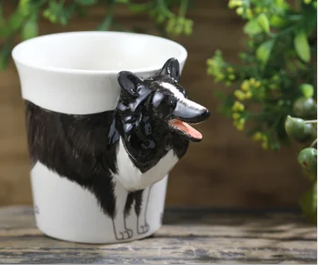 2020 yeni yaratıcı kişiselleştirilmiş seramik fincan el boyalı hayvan kahve fincanı 3D karikatür Kupa köpek fincan / hayvan fincan. kedi kupa