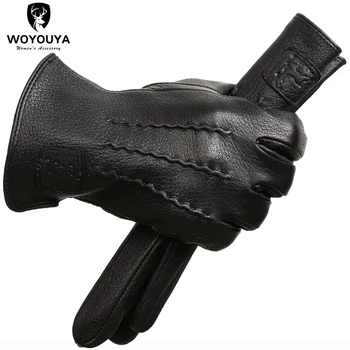 2021 Moda geyik derisi erkek eldivenleri, En çok satan yumuşak erkek kış eldivenleri, sıcak Tutmak siyah eldiven erkekler Dalga design-8001N