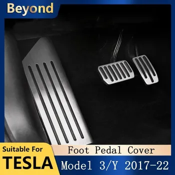 2022 Araba Ayak Pedalı Pedleri Kapakları Tesla Modeli 3 Y 2021 Aksesuarları Alüminyum Alaşım Kaymaz Hızlandırıcı Fren İstirahat Pedalı