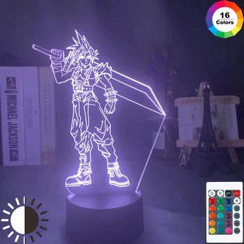 3D Led Gece Lambası Bulut Çekişme Şekil Renkli gece Lambası Çocuklar için yatak odası dekoru ışık USB Masa Lambası Oyunu Final Fantasy Hediye