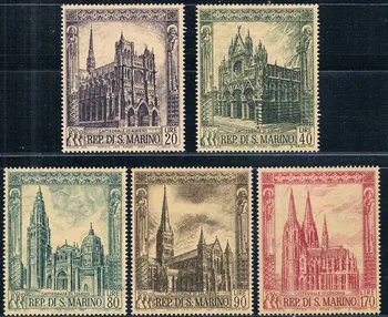 5 Adet / takım Yeni San Marino Posta Damgası 1967 Dünyaca Ünlü Katedrali Heykel Pullar MNH