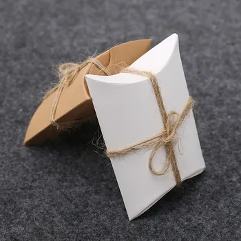 5 adet Yastık Şekli Kağıt Kutuları Çerez Şeker ambalaj kutusu Düğün Doğum Günü Noel Partisi İyilik hediye keseleri Ambalaj Malzemeleri