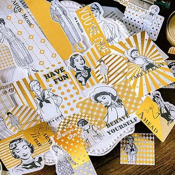 60 Adet Vintage Bronzlaşmaya Çıkartmalar Altın Folyo Çıkartmalar Set Dekoratif Planlayıcısı kağıt çıkartmalar DIY El Sanatları Günlük Malzemeleri