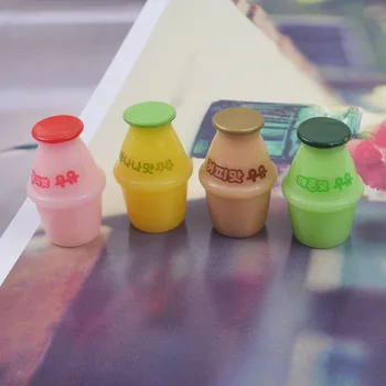 8 ADET Balçık Takılar Mini süt meyve suyu şişesi Reçine Flatback Balçık Dolgu Aksesuarları Yapma Malzemeleri DIY telefon kılıfı Dekorasyon