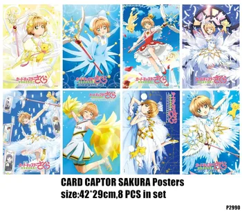 8 adet / grup Anime CARDCAPTOR SAKURA Posterler Dahil 8 Farklı Komik Resimler KART CAPTOR Poster Boyutları 42x29 CM