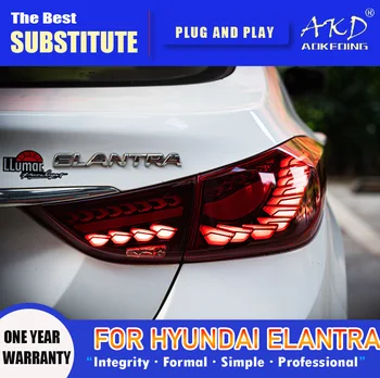 AKD Kuyruk Lambası Hyundai Elantra için led arka lambası 2011-2016 Elantra Arka Sis Fren Dönüş Sinyali Otomotiv Aksesuarları