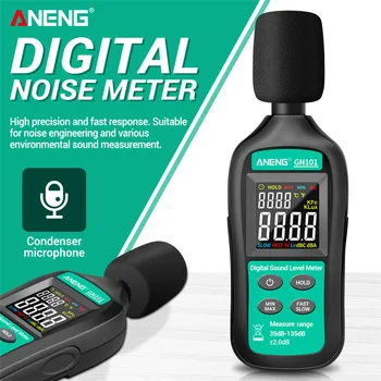 ANENG GN101 Dijital Gürültü Ölçer Ölçüm 35-135 Db Akıllı Ses Seviyesi Ölçer Desibel Monitör Logger Teşhis-Aracı