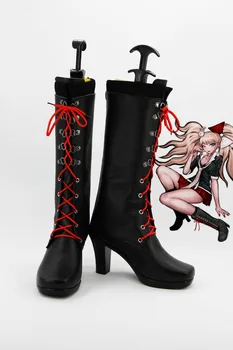 Anime Danganronpa 2 Enoshima Junko Cosplay Boots Lace Up Yüksek Topuk Ayakkabı Yeni
