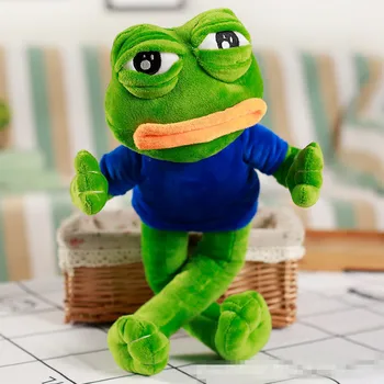 Anime Üzgün Kurbağa PEPE peluş oyuncak Hissediyor peluş bebek cosplay hayvan sevimli Pepe pin yastık çocuklar için hediye 45cm parti malzemeleri