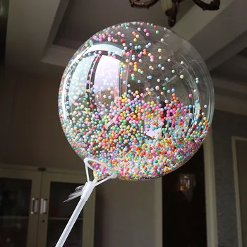 Bir Dev Şeffaf Balon Renkli Kabarcık Balon Doğum Günü Partisi Düğün dekorasyon balonu Yıldönümü BoBo Balon
