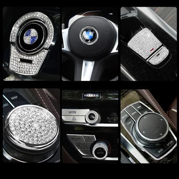 BMW için direksiyon LOGO Kapakları süslü çıkartmalar Bling İç dekorasyon Dekorasyon 3 Serisi 5 Serisi Taklidi Etiket