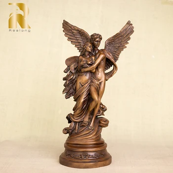 Bronz Heykeli ve Heykel Cupid ve Psyche 18.9 İnç Yunan Mitolojisinde Heykel Döküm Bronz Ünlü El Sanatları Ev Dekorasyonu İçin