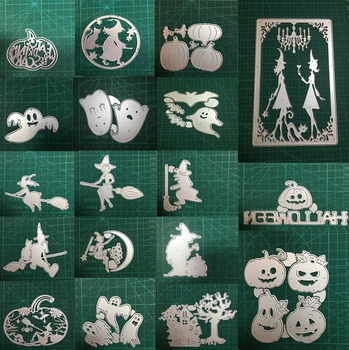 Cadılar bayramı cadı kabak goblin 2021 yeni metal kesme dıy fotoğraf albümü karalama defteri kart yapımı kabartma şablon dekorasyon kalıp