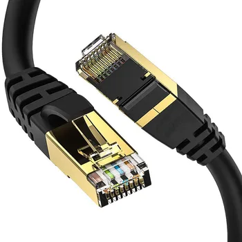 Cat8 Ethernet Kablosu Yüksek Hızlı 26AWG lan ağ Kablosu 40Gbps 2000Mhz Altın Kaplama RJ45 Konektörü 1m 2m 3m 5m 10m 20m 30m
