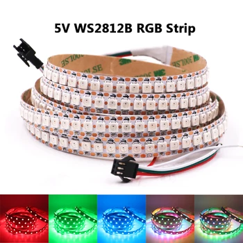 DC5V WS2812B Led şerit ayrı ayrı adreslenebilir akıllı RGB Led piksel ışıkları 60 LEDs / m,144 LEDs / m su geçirmez tam renkli diyot bant