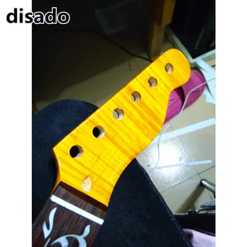 Disado 22 Frets Kaplan Alev Maple Elektro Gitar Boyun Gülağacı Klavye Parlak Boya Gitar Aksesuarları Özelleştirilebilir