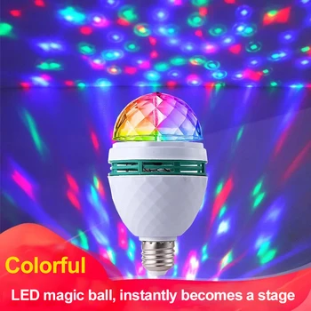 E27 Disko Ampul Dönen RGB parti ışığı Kristal Sihirli top lamba LED Strobe Ampul Ev Doğum Günü Partisi Kulübü Bar Karokee