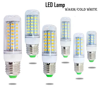 E27 E14 LED Mısır ampul 24 36 48 56 69 72 96 LEDs SMD 5730 220 V Lampada LED lamba avize Mum LED ışık Bombilla