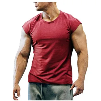 Erkek yelek 2020 Sıcak Yaz Pamuk Erkek İç Çamaşırı Kolsuz Tank Top Katı Kas Yelek Fanilalar O-Boyun Gymclothing T-shirt