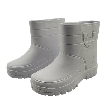 EVA Köpük yağmur çizmeleri erkek Orta tüp yağmur çizmeleri kaymaz Aşınmaya dayanıklı ve Pamuk Sıcak Araba Yıkama Mutfak Yetişkin su ayakkabısı 39-46