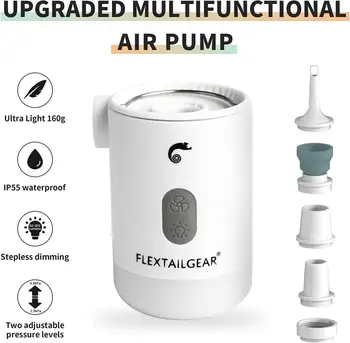 Flextailgear Max Pompası 2 Pompası Yatak Elektrikli şişirme pompası Mini El Feneri Şarj Edilebilir Aydınlatma Açık Kamp Aracı