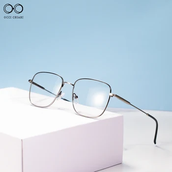 Gözlük Çerçevesi Erkekler Kare Optik Çerçeve Metal Bilgisayar Gözlük Erkekler Miyopi Reçete Gözlük Çerçeveleri Lüks Marka Gözlük